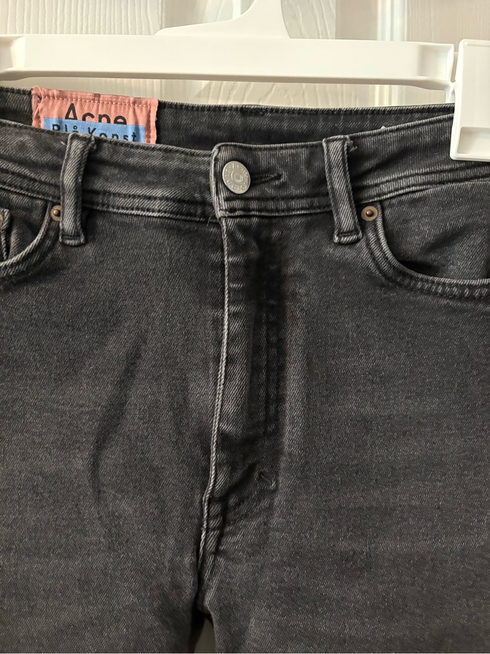 Acne Studios Blå Konst Peg Used Blk High Rise Skinny Jeans Black Size 26 32 - Picture 3 of 7